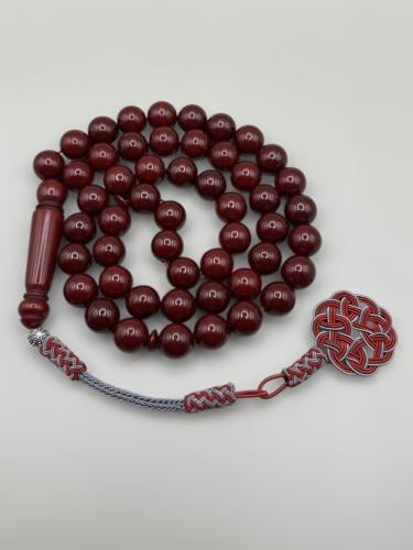 سبحة بكلايت | عنابي كامل مع طرابزونة نحاس