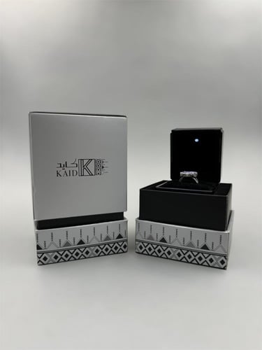 بن | خاتم ملكي أسطواني فضة عيار 925 - بني