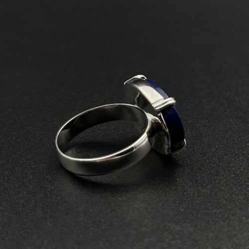 كوبالت | خاتم ملكي شنكار فضه عيار 925 - كحلي