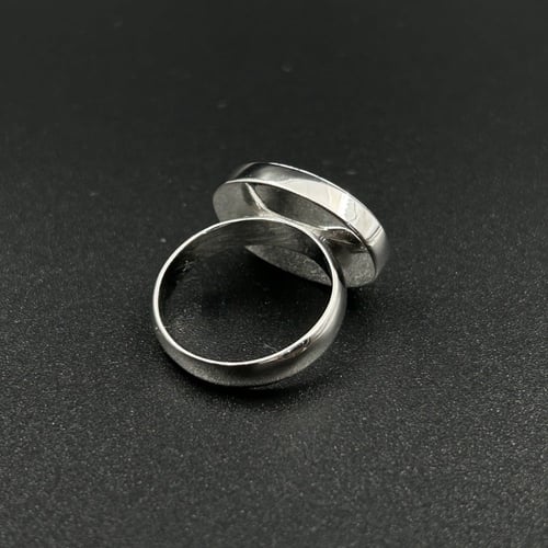 جرانيت | خاتم ملكي بيضاوي فضه عيار 925 - أخضر معرق