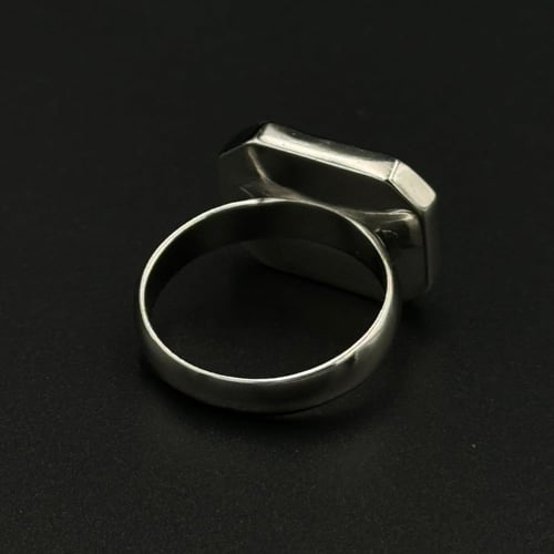 نقاء | خاتم ملكي معين فضة عيار 925 - أزرق شفاف