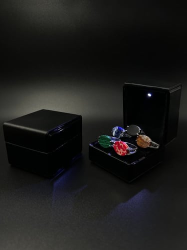 تيرازو | خاتم ملكي مخالب فضه عيار 925 - أبيض منقط