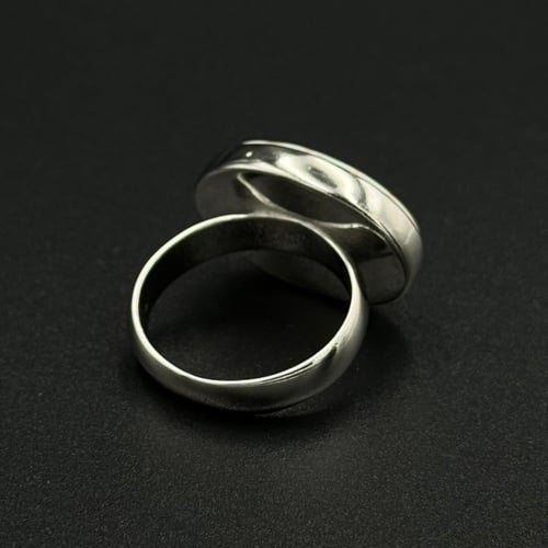 فيروز | خاتم ملكي بيضاوي فضة عيار 925 - فيروزي معت...