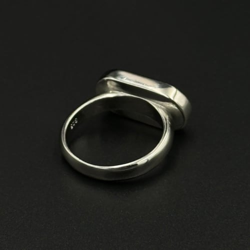 كوبالت | خاتم ملكي أسطواني فضة عيار 925 - كحلي