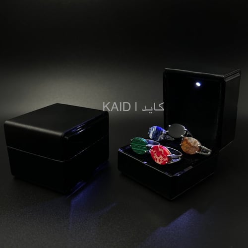 قاتم | خاتم ملكي مقبض فضه عيار 925 - أسود