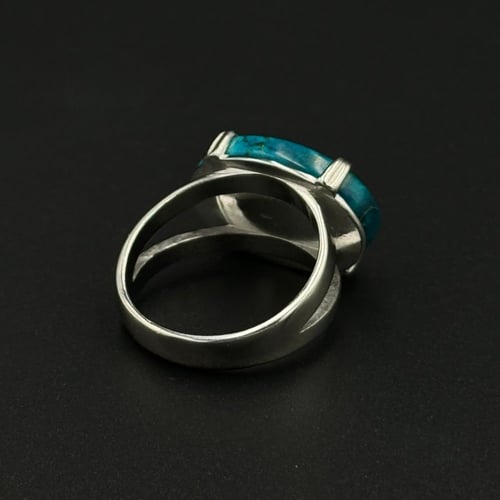 سماء | خاتم ملكي مخالب فضة عيار 925 - سماوي مموج