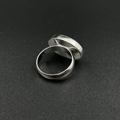 فيروز | خاتم ملكي بيضاوي فضه عيار 925 - فيروزي