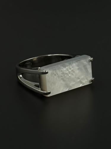 صدف | خاتم ملكي مستطيل فضة عيار 925 - صدفي