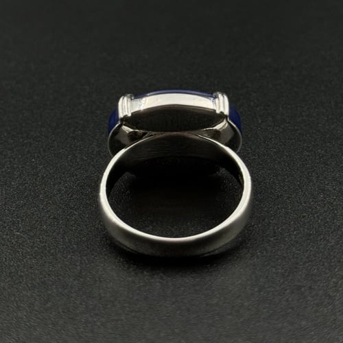 كوبالت | خاتم ملكي شنكار فضه عيار 925 - كحلي