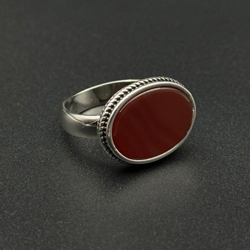 مقصب | خاتم ملكي فضه عيار 925 - بني