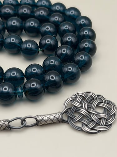 سبحة بكلايت | تركواز حرباء مع طرابزونة فضة