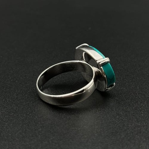 فيروز | خاتم ملكي شنكار فضه عيار 925 - فيروزي