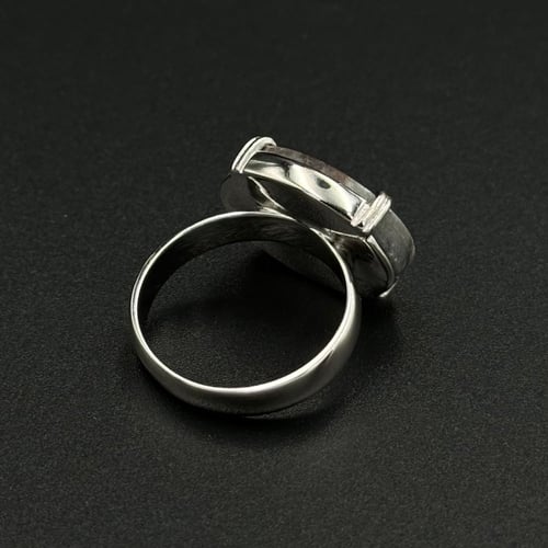 ماربل | خاتم ملكي شنكار فضة عيار 925 - رصاصي مموج