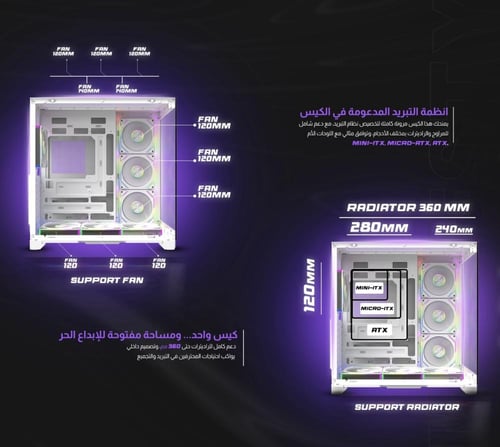 كيس صندوق كمبيوتر ماجيستي جلاكسي ميد تاور – 7 مراو...
