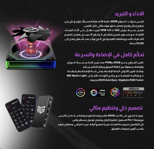 كيس برق صندوق كمبيوتر ماجيستي ميد تاور – مزود بـ 6...