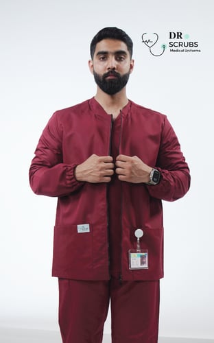 جاكيت رجالي عنابي - Men's burgundy jacket