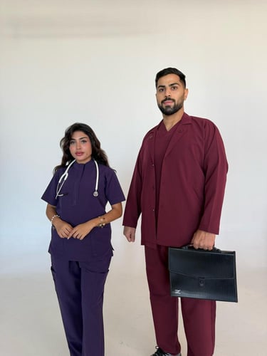 سكراب رجالي عنابي - Burgundy men's scrub