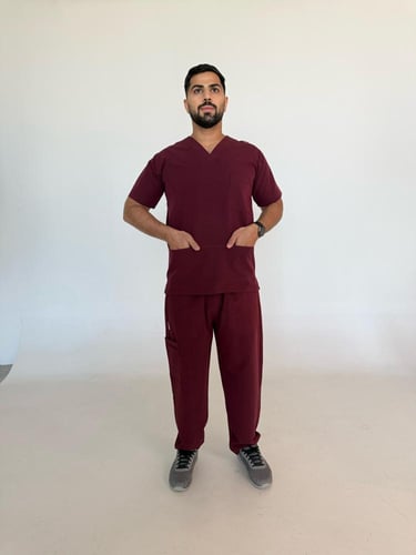 سكراب رجالي عنابي - Burgundy men's scrub