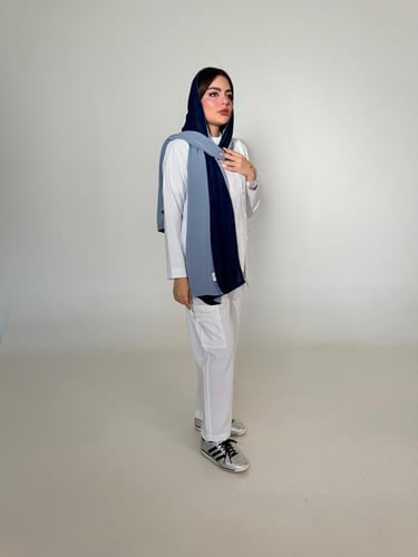 طرحه مكس لون كحلي مع لون رمادي ثلجي