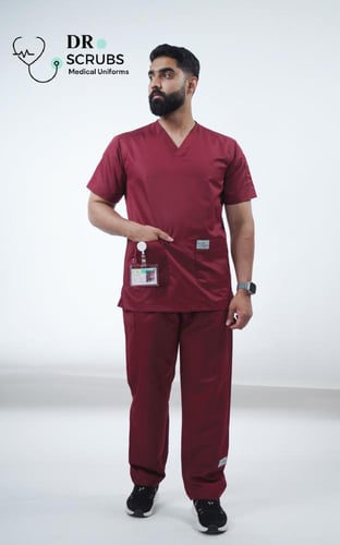 سكراب رجالي عنابي - Burgundy men's scrub