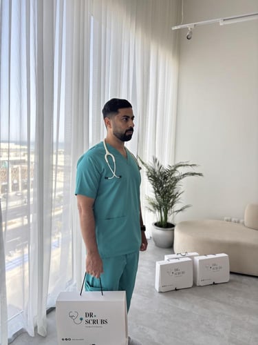 سكراب رجالي تركوازي - Turquoise men's scrubs