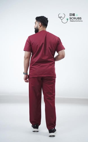 سكراب رجالي عنابي - Burgundy men's scrub