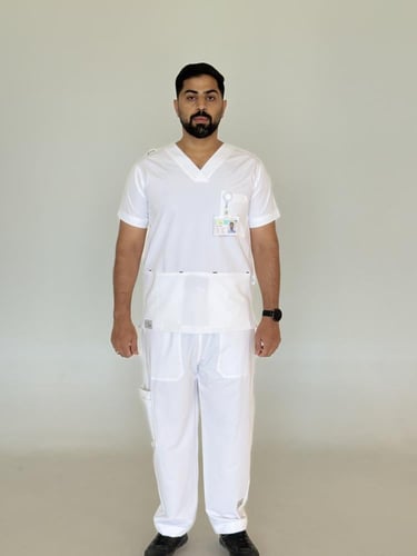 سكراب رجالي أبيض -white men's scrub