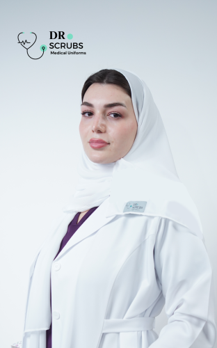 طرحه لون أبيض دبل فيس - White shawl