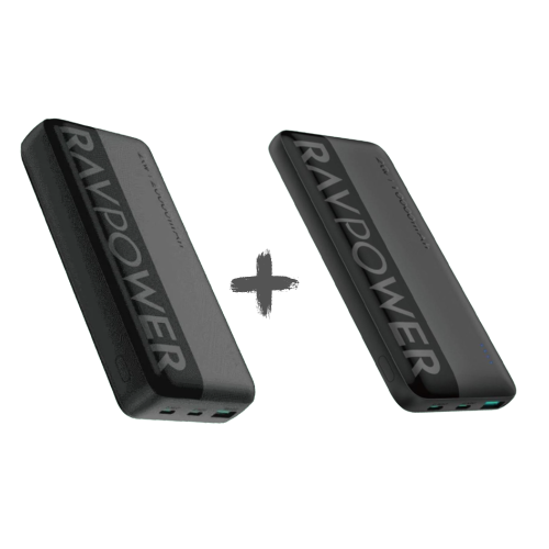 بكج بطاريتين راف باور بقوة 20 واط بسعة 10000 + 200...