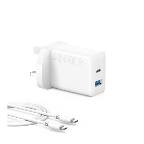 شاحن أنكر USB-C بتقنية شحن سريع 20 واط - مع منفذين