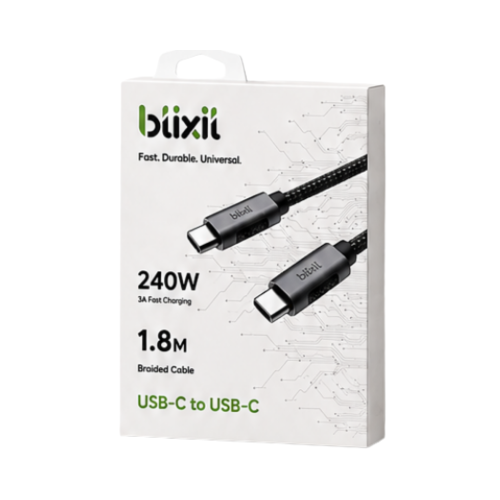 كيبل شحن Bixit فائق السرعة USB-C إلى USB-C بقوة 24...