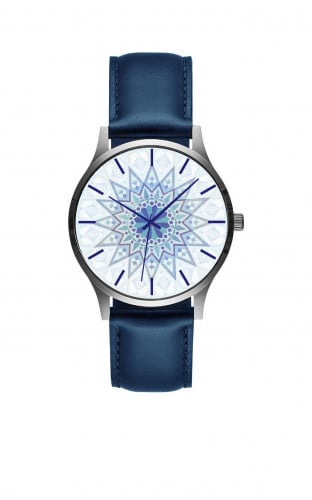 Zellij Blue ساعة النقش المغربي