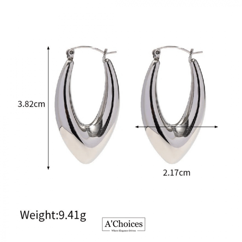 اقراط فضية مصنوعة من الستانلس ستيل المطلي بالفضة ض...