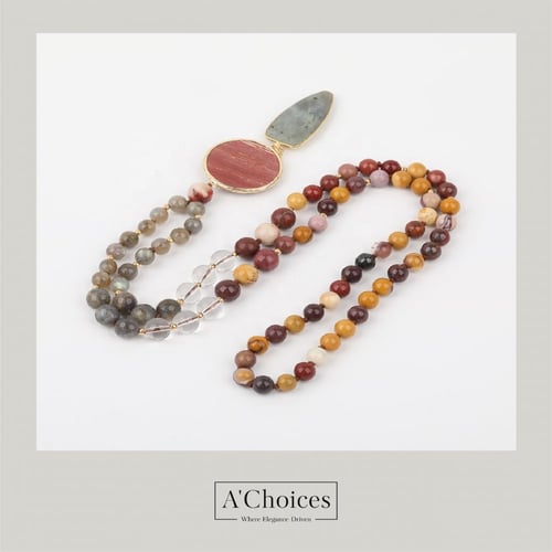 سلسال احجار كريمه - حجر موكايت وحجر جاسبر و حجر ال...