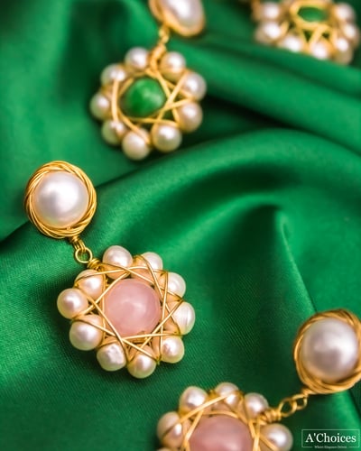 اقراط مصنوعة يدويا من النحاس المطلي بالذهب عيار 18...