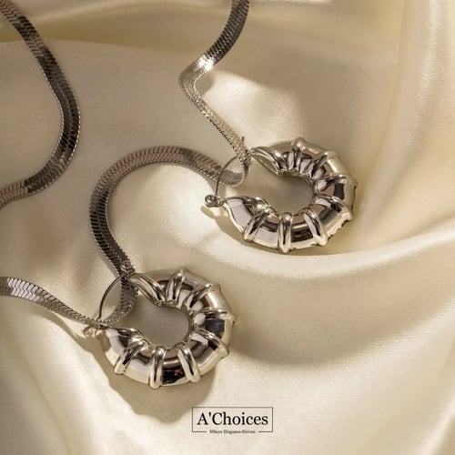 اقراط فضية مصنوعة من الستانلس ستيل المطلي بالفضة ض...