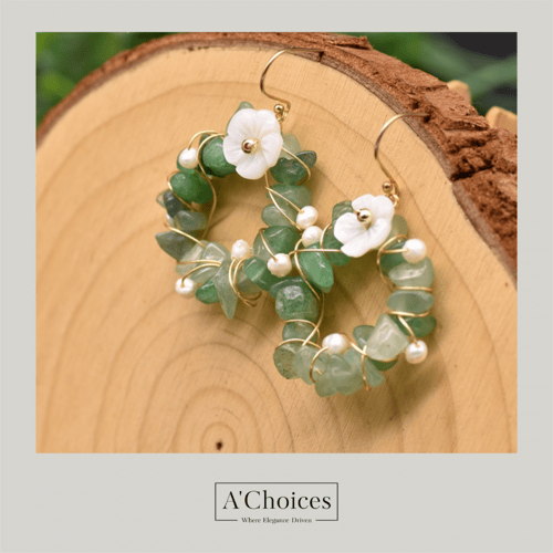 أقراط مصنوعة يدوياً من الفضة والنحاس المطلي بالذهب...