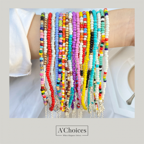 سلسال خرز ملون بعدة خيارات