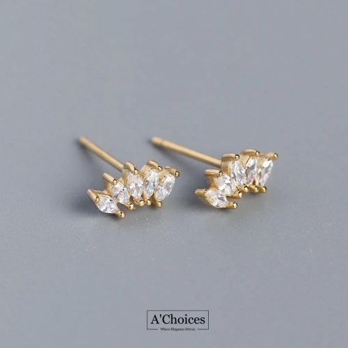 أقراط مصنوعة من الفضة المطلية بالذهب عيار 18 مع ال...