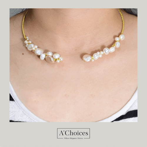 سلسال تشوكر ذهب مصنوع يدوياً من النحاس المطلي بالذ...