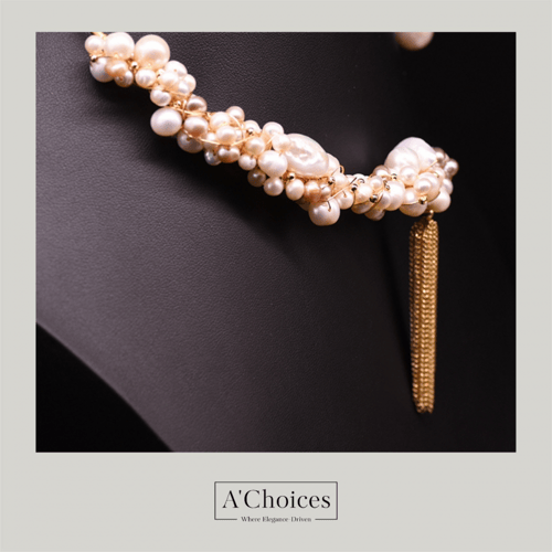 عقد تشوكر مصنوع يدوياً من النحاس المطلي بالذهب عيا...