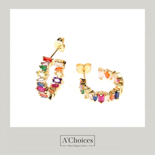 اقراط مصنوعة من النحاس المطلي بالذهب مع الزيركون ا...