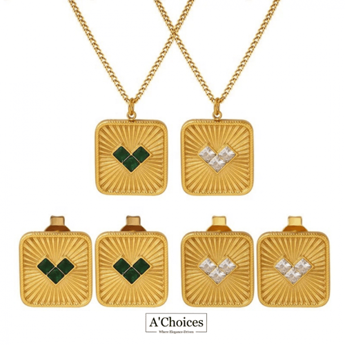 اقراط مصنوعة من الستانلس ستيل المطلي بالذهب عيار 1...