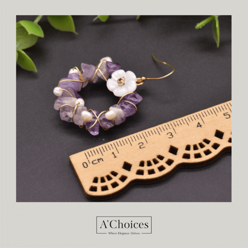 أقراط مصنوعة يدوياً من الفضة والنحاس المطلي بالذهب...