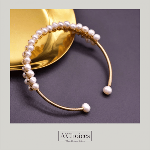 سوار نسائي مصنوع يدوياً من النحاس المطلي بالذهب عي...