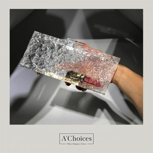 حقيبة يد صغيرة من الإكريليك المكسر الشفاف سهلة الف...