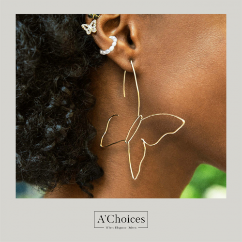 أقراط مصنوعة من النحاس على شكل فراشة