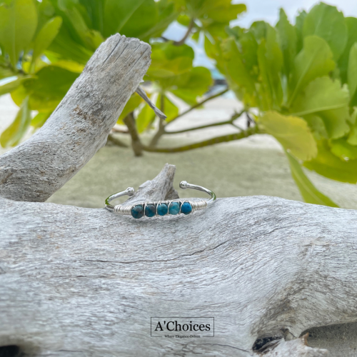 اساور ملفوفة بالأسلاك مطلية ذهب بحجر الكيانيت مصنو...