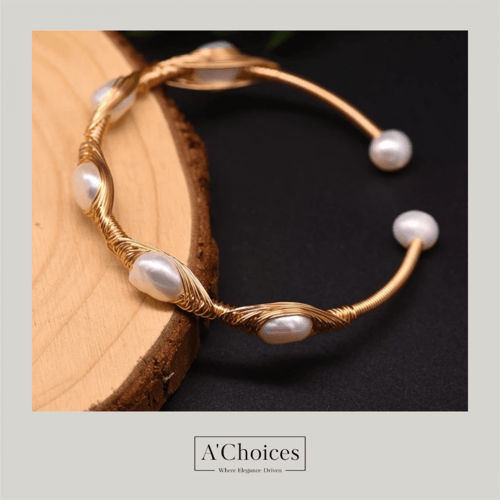 سوار نسائي مصنوع يدوياً من النحاس المطلي بالذهب عي...