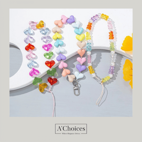 سلسال جوال مصنوعة يدوياً من الإكريلك الملون